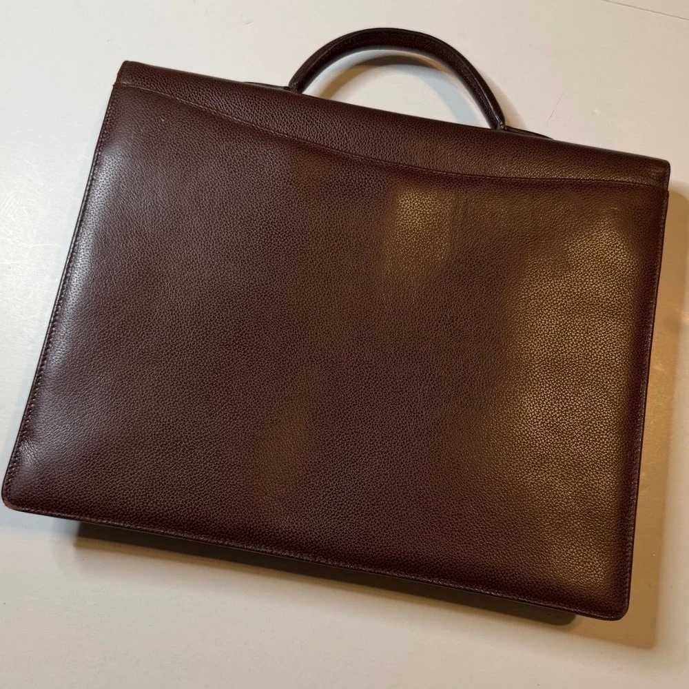 Vintage Coach Briefcase Mahogany Brown Textured Leather 4420